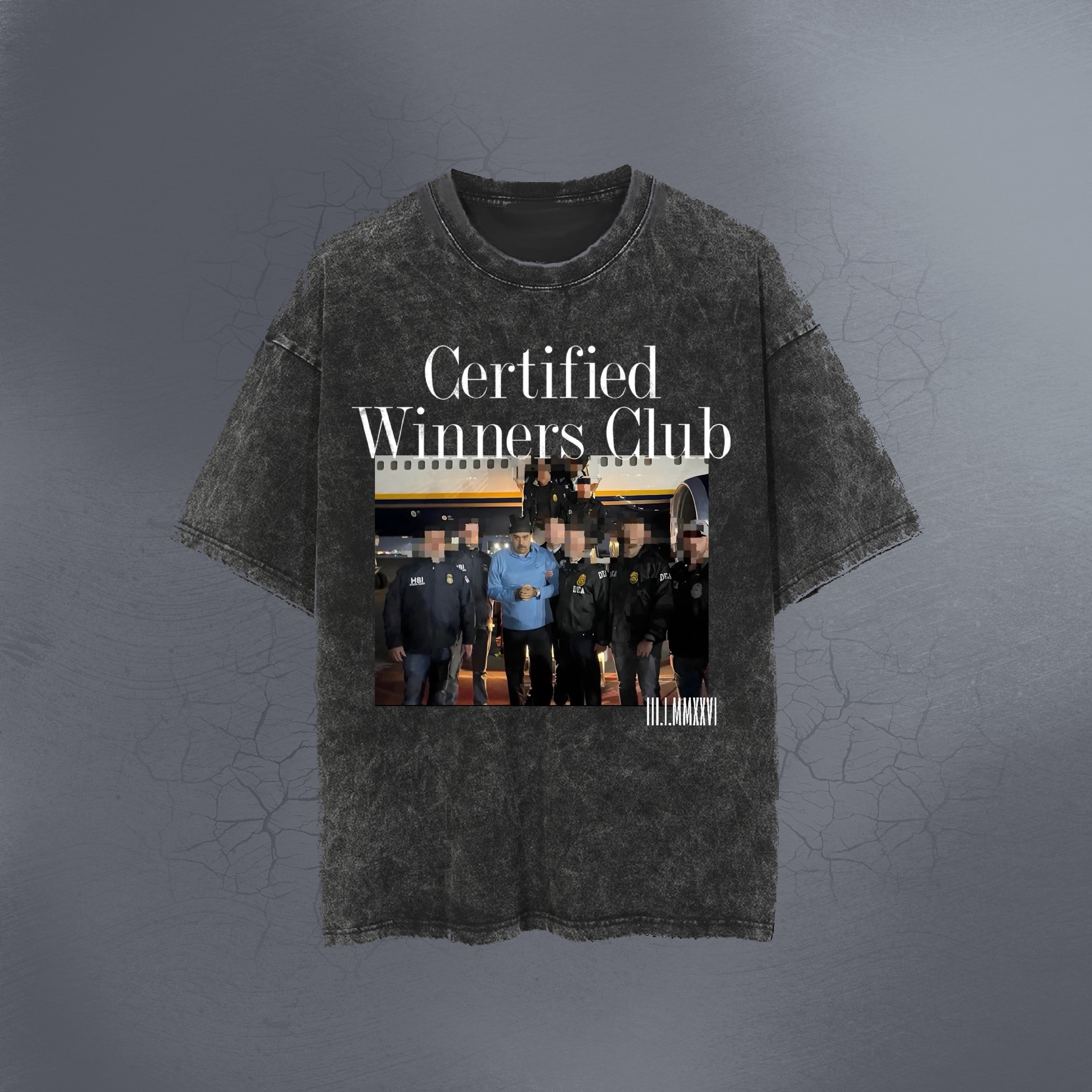 CERTIFIED WINNERS CLUB ACID WASHED TEE